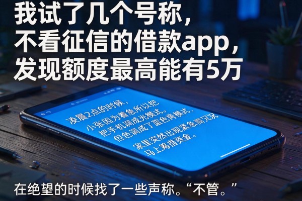我试了几个号称不看征信的借款app，发现额度最高能有5万