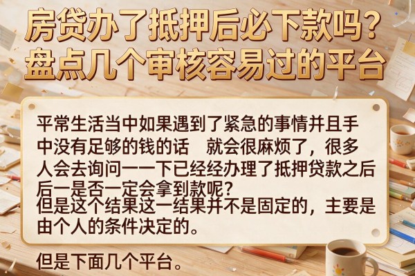 房贷办了抵押后必下款吗？盘点几个审核容易过的平台