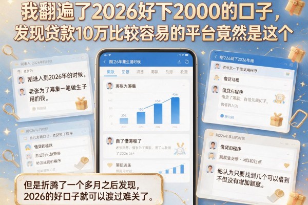我翻遍了2026好下2000的口子，发现贷款10万比较容易的平台竟然是这个