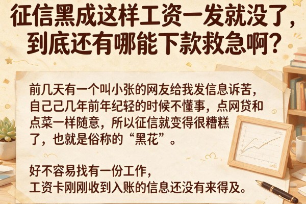 征信黑成这样工资一发就没了，到底还有哪能下款救急啊？