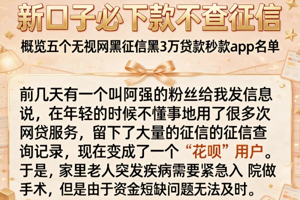 新口子必下款不查征信,概览五个无视网黑征信黑3万贷款秒款app名单