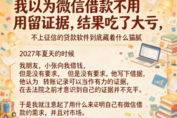 我以为微信借款不用留证据，结果吃了大亏，不上征信的贷款软件到底藏着什么猫腻