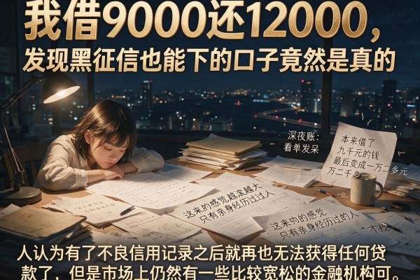我借9000还12000，发现黑征信也能下的口子竟然是真的