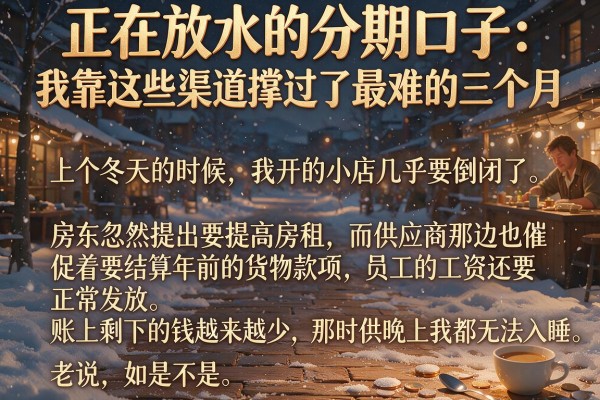 正在放水的分期口子：我靠这些渠道撑过了最难的三个月
