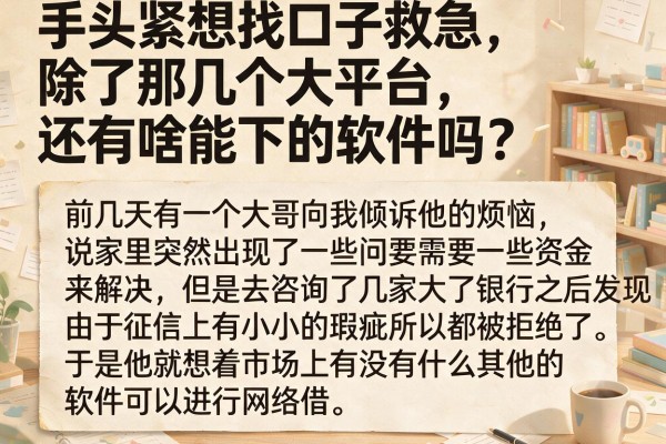 手头紧想找口子救急，除了那几个大平台，还有啥能下的软件吗？
