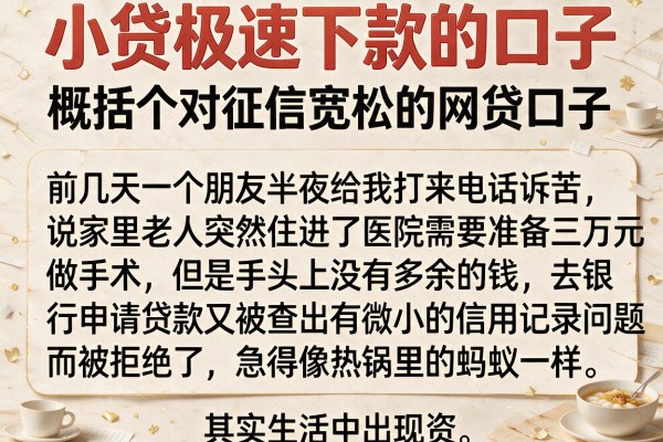 小贷极速下款的口子，概括五个对征信宽松的网贷口子