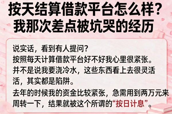 按天结算借款平台怎么样？我那次差点被坑哭的经历