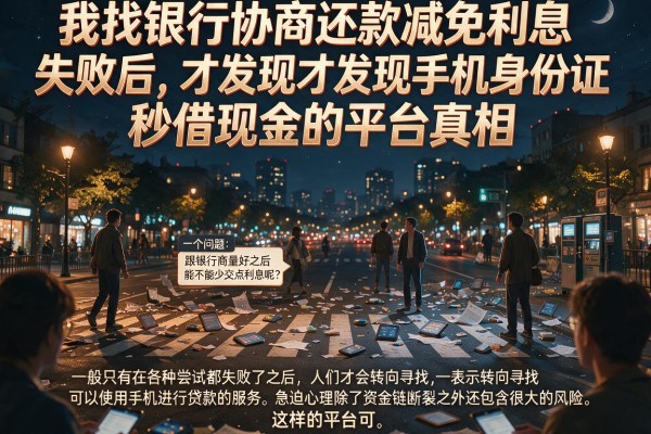 我找银行协商还款减免利息失败后，才发现手机身份证秒借现金的平台真相