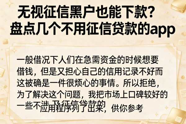 无视征信黑户也能下款？盘点几个不用征信贷款的app
