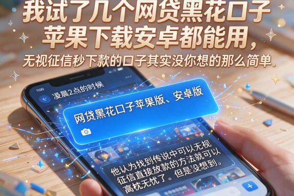 我试了几个网贷黑花口子苹果下载安卓都能用，无视征信秒下款的口子其实没你想的那么简单