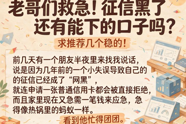 老哥们救急！征信黑了还有能下的口子吗？求推荐几个稳的！