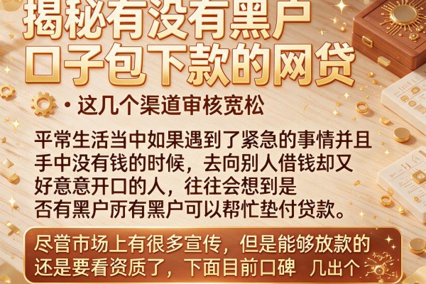 揭秘有没有黑户口子包下款的网贷，这几个渠道审核宽松