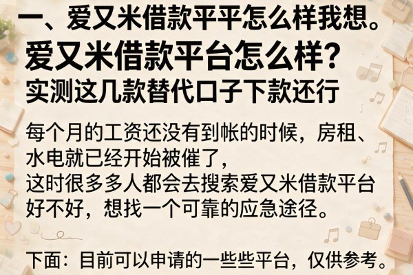 爱又米借款平台怎么样？实测这几款替代口子下款还行