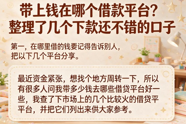 带上钱在哪个借款平台？整理了几个下款还不错的口子