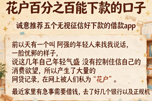 花户百分之百能下款的口子，诚意推荐五个无视征信好下款的借款app