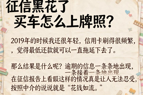 征信黑花了买车怎么上牌照？过来人踩坑后的血泪经验