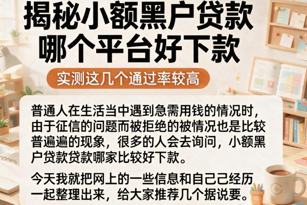 揭秘小额黑户贷款哪个平台好下款，实测这几个通过率较高