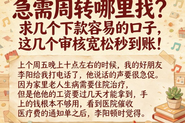 急需周转哪里找？求几个下款容易的口子，这几个审核宽松秒到账！