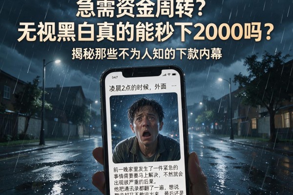 急需资金周转？无视黑白真的能秒下2000吗？揭秘那些不为人知的下款内幕