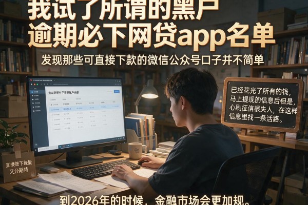 我试了所谓的黑户逾期必下网贷app名单，发现那些可直接下款的微信公众号口子并不简单