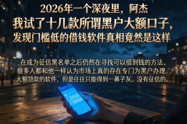 我试了十几款所谓黑户大额口子，发现门槛低的借钱软件真相竟然是这样