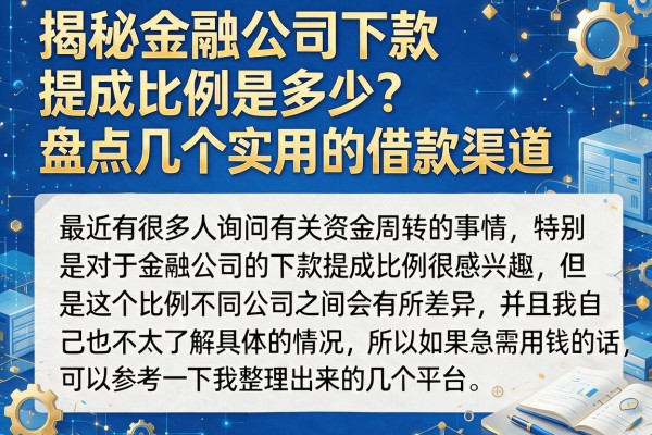 揭秘金融公司下款提成比例是多少，盘点几个实用的借款渠道