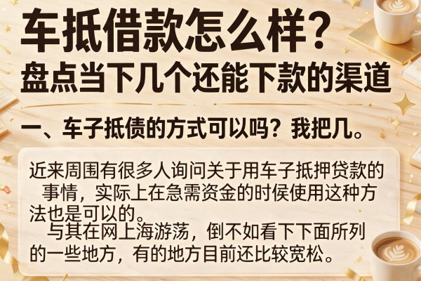 车抵借款怎么样？盘点当下几个还能下款的渠道