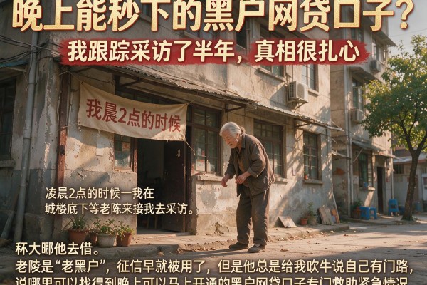 晚上能秒下的黑户网贷口子？我跟踪采访了半年，真相很扎心