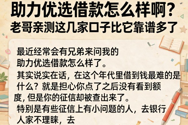 助力优选借款怎么样啊？老哥亲测这几家口子比它靠谱多了