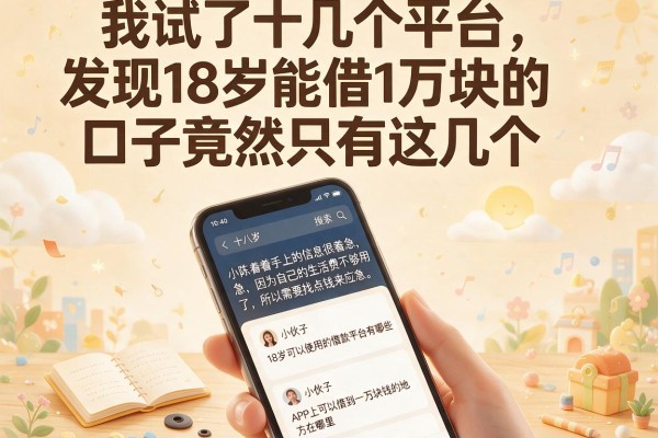 我试了十几个平台，发现18岁能借1万块的口子竟然只有这几个