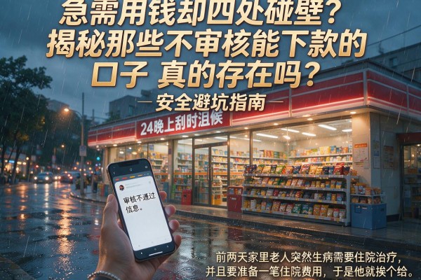 急需用钱却四处碰壁？揭秘那些不审核能下款的口子真的存在吗？安全避坑指南