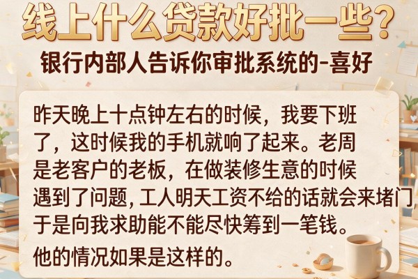 线上什么贷款好批一些？银行内部人告诉你审批系统的-喜好-