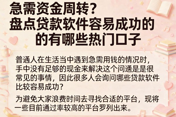 急需资金周转？盘点贷款软件容易成功的有哪些热门口子