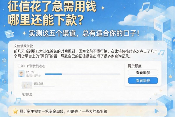 征信花了急需用钱哪里还能下款？实测这五个渠道，总有适合你的口子！