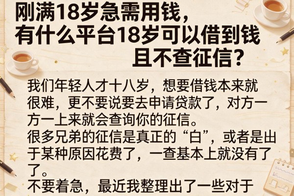 刚满18岁急需用钱，有什么平台18岁可以借到钱且不查征信？