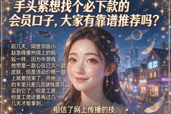 手头紧想找个必下款的会员口子，大家有靠谱推荐吗？