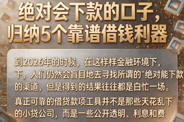 绝对会下款的口子,归纳5个靠谱借钱利器