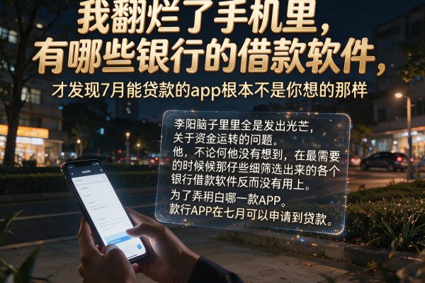 我翻烂了手机里有哪些银行的借款软件，才发现7月能贷款的app根本不是你想的那样