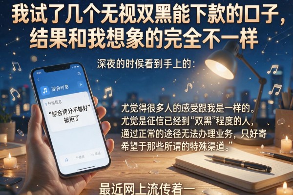 我试了几个无视双黑能下款的口子，结果和我想象的完全不一样