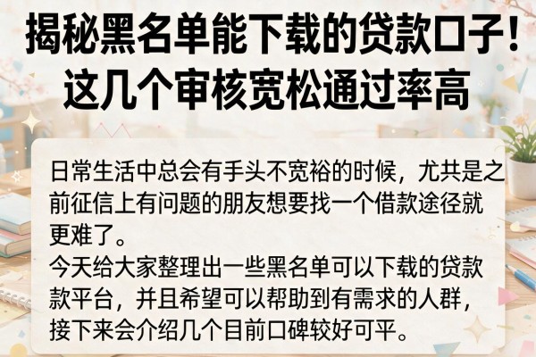 揭秘黑名单能下载的贷款口子，这几个审核宽松通过率高