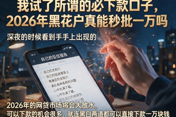 我试了所谓的必下款口子，2026年黑花户真能秒批一万吗