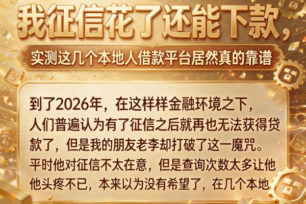 我征信花了还能下款，实测这几个本地人借款平台居然真的靠谱