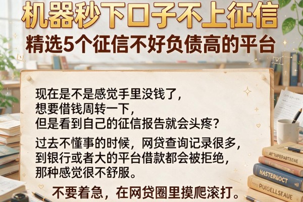 机器秒下口子不上征信，精选5个征信不好负债高的平台