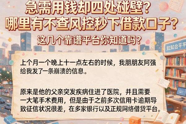 急需用钱却四处碰壁？哪里有不查风控秒下借款口子？这几个靠谱平台你知道吗？