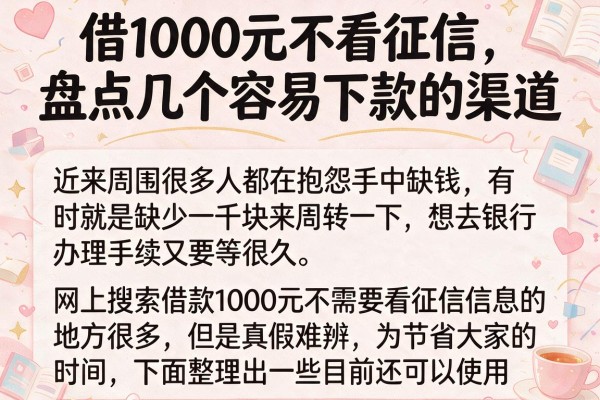 借1000元不看征信,盘点几个容易下款的渠道