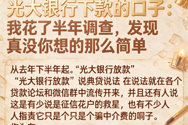 光大银行下款的口子:我花了半年调查,发现真没你想的那么简单