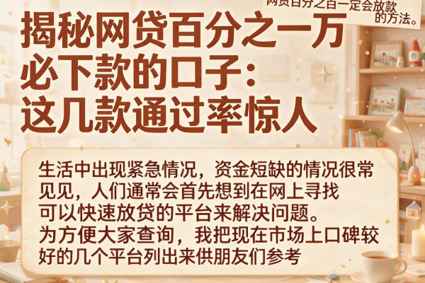 揭秘网贷百分之一万必下款的口子：这几款通过率惊人