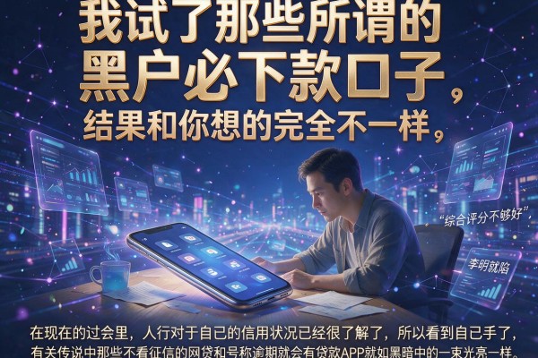 我试了那些所谓的黑户必下款口子，结果和你想的完全不一样