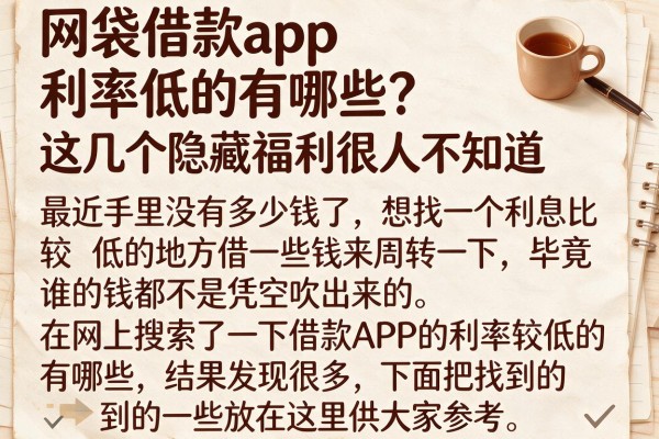 网袋借款app利率低的有哪些？这几个隐藏福利很多人不知道