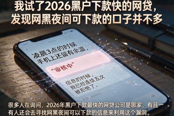 我试了2026黑户下款快的网贷，发现网黑夜间可下款的口子并不多